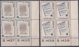 1959.58 CUBA 1959. POSTAL HISTORY BOOK LIBRONES. PLATE NUMBER. LIGERAS MANCHAS. BLOCK 4. STAMPS DAY. - Ungebraucht