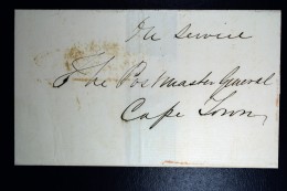 Cape Of Good Hope 1857 Middelburg Town Oval + Cape Town In Red In Service ToPostmaster - Capo Di Buona Speranza (1853-1904)