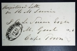 Cape Of Good Hope 1861 Registered Letter Port Beaufort To Cape Town - Cape Of Good Hope (1853-1904)