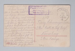 Heimat DE BAY WALSCHING Posthilfstelle 1917-08-28 Aldersbach Auf Feldpost AK - Feldpost (postage Free)