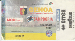 DOC1) BIGLIETTO INGRESSO STADIO SAMPDORIA GENOA DERBY 2001 2002 CALCIO FOOTBALL - Tickets D'entrée