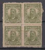 Brazil Brasil Mi# 171 (*) Block Of 4 Republicanas 1906  600R - Unused Stamps