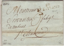 LOIRE - 88 St Etienne- Lettre à St Chamond -PD 40x11 -Tm2 - An12 - 1792-1815: Départements Conquis