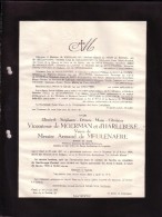 GAND GENTBRUGGE Elisabeth Vicomtesse De MOERMAN Et D'HARLEBEKE Veuve De MEULENAERE 1867-1950 Faire-part Décès - Décès