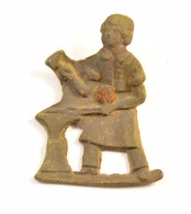 Ancienne Broche De Tablier De Forgeron En Bronze, Pièce De Fouille / Terrain - Archéologie