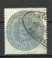 SCHWEDEN Sweden Very Old Revenue Tax Inteckningskontrollstämpel 25 Öre O Watermarked - Fiscaux