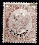 A.00008) Levante Italiano - Soprastampa "ESTERO" 1874: Sassone, N. 6 (o) Used - Privo Di Difetti Occulti - - Amtliche Ausgaben