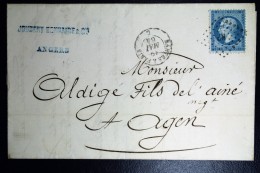 France: Lettre 1864 Ambulant  NP  Nantes A Paris - 1849-1876: Période Classique