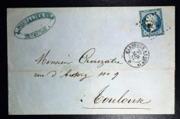 France: Lettre 1857 Ambulant ML 1  Marseille A Lyon - 1849-1876: Période Classique