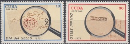 1973.59 CUBA 1973 MNH Ed.2039-40. STAMPS DAY. DIA DEL SELLO. POSTAL HISTORY. - Ongebruikt