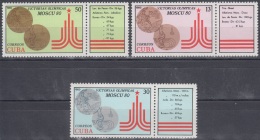 1980.34 CUBA 1980 MNH Ed.2683-85. VICTORIAS OLIMPICAS MOSCU. RUSSIA. OLIMPIC GAMES MEDALLS. - Neufs