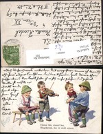 371161,Künstler AK Karl Feiertag Kinder Tracht Tanz Zither Geige Pub B.K.W.I. 194/3 - Feiertag, Karl