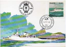 BRAZIL 1982 - Maximum Card Honouring The Naval Academy Bicentenary - Cartes-maximum