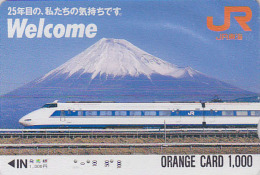 Carte Orange Japon - VOLCAN MONT FUJI & TRAIN - VULCAN Mountain Japan Prepaid JR Card - VULKAN Berg & ZUG Karte - 280 - Montagne