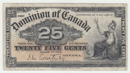 Canada 25 Cent 1900 VF Pick 9a 9 A (Signature Courtney) - Canada