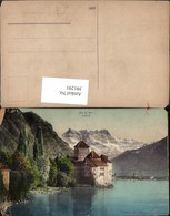 391291,Künstler AK Chateau De Chillon Schloss B. Veytaux Bergkulisse Kt Waadt - Veytaux