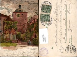 402727,Künstler Litho Heinrich Kley Gruß Aus Heidelberg Schloss Ruprechtsbau U. Tortu - Kley