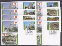 UNO Vienna 2001 World Heritage Japan 8 Maxicards (31222) - Maximumkarten