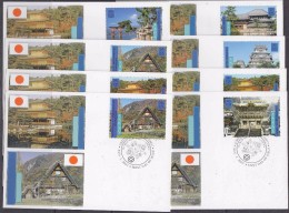 UNO New York 2001 World Heritage Japan 8 Maxicards (31223) - Cartes-maximum