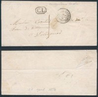 France 1856 Postal History Rare Stampless Cover + Content Caudebec Villequier D.1021 - Non Classés