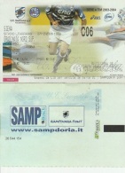 DOC1) BIGLIETTO INGRESSO STADIO SAMPDORIA SIENA 2003/4 CALCIO FOOTBALL  IN OTTIME CONDIZIONI - DIMENSIONI 11,5 X 7,5 Cm - Tickets D'entrée