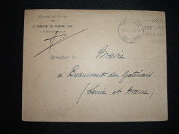 LETTRE PRESIDENT DU TRIBUNAL CIVIL OBL.MEC.22 IV 26 FONTAINEBLEAU (77 SEINE ET MARNE) - Civil Frank Covers