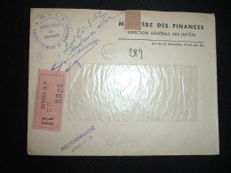 LR AR DIRECTION GENERALE DES IMPOTS RENNES (35 ILLE ET VILAINE) + Verso OBL.6-3-1962 RENNES RP - Lettres Civiles En Franchise