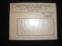 LETTRE CAISSE PRIMAIRE DE SECURITE SOCIALE OBL.MEC.4-2-1958 CHERBOURG PPAL (50 MANCHE) - Cartas Civiles En Franquicia