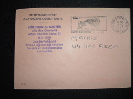LETTRE SECRETARIAT D'ETAT AUX ANCIENS COMBATTANTS OBL.MEC.4-2-1987 NANTES PREFECTURE (44 LOIRE-ATLANTIQUE) - Cartas Civiles En Franquicia