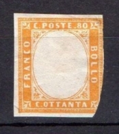 Italy Sardinia 1855 Definitives King Viktor Emanuel II 80c Brown Orange MH AM.451 - Sardaigne