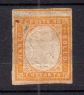 Italy Sardinia 1855 Definitives King Viktor Emanuel II 80c Brown Orange MH AM.452 - Sardaigne