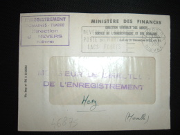 LETTRE DIRECTION GENERALE DES IMPOTS OBL.MEC.12-1-1959 NEVERS RP (58 NIEVRE) - Civil Frank Covers