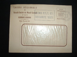 LETTRE CAISSE REGIONALE DE SECURITE SOCIALE DU MASSIF CENTRAL OBL.MEC.7-6-1957 CLERMONT-FD RP (63 PUY DE DOME) - Civil Frank Covers