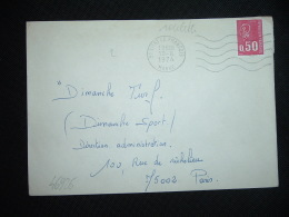 LETTRE TP MARIANNE DE BEQUET 0,50 ROULETTE OBL.MEC.10-6-1974 VITRY LE FRANCOIS (51 MARNE) - 1971-1976 Marianne Of Béquet