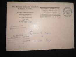 LETTRE OFFICE NATIONAL DES ANCIENS COMBATTANTS ET VICTIMES DE GUERRE OBL.MEC.29-4-1985 NANTES PREFECTURE (44) - Civil Frank Covers