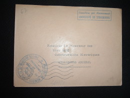 LETTRE FRANCHISE PAR ABONNEMENT UNIVERSITE DE STRASBOURG OBL.MEC.27-2-1963 STRASBOURG BOURSE (67) MEDECINE LEGALE - Lettere In Franchigia Civile