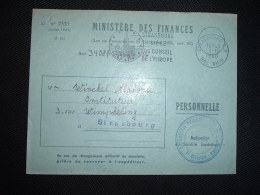 LETTRE TRESORERIE PRINCIPALE OBL.MEC.3-10-1960 STRASBOURG RP (67 BAS-RHIN) - Lettere In Franchigia Civile