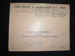 LETTRE CAISSE PRIMAIRE DE SECURITE SOCIALE OBL.MEC.11-4-1958 NANCY RP (54 MEURTHE ET MOSELLE) - Frankobriefe