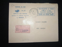 LR SERVICE DES POSTES OBL. CHEQUES POSTAUX NANCY (54 MEURTHE ET MOSELLE) - Frankobriefe