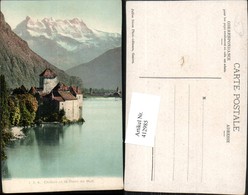 412985,Chillon Et La Dent Du Midi Schloss B. Veytaux Bergkulisse Kt Waadt - Veytaux