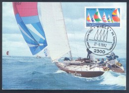 Germany Deutschland Postal Stationery Card 1982: Sailing Segeln Voile; Kieler Woche 1982 Rennjacht Kaurina - Sailing