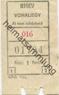 Ungarn 1966 - BHEV Vonaljegy 1Forint - Einzelfahrschein - Europe