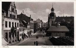 GLAUCHAU - Leipzigerstrasse Mit Post Und Reichsbank - Glauchau