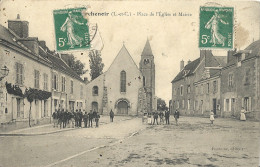 CPA Marchenoir Place De L'Eglise Et Mairie - Marchenoir