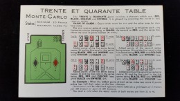 CPA  "trente Et Quarante Table, Monté Carlo " - Spielkarten