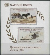 1985 Nazioni Unite Ginevra, 40° Ann. N.U. ,  Serie Completa Nuova (**) - Hojas Y Bloques