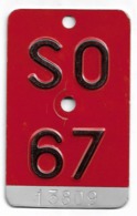 Velonummer Solothurn SO 67 - Kennzeichen & Nummernschilder