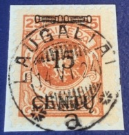 Memel Stempel LAUGALIAI 1924 Geprüft Dr. Petersen BPP Michel 170 AI (Memelgebiet Litauen Lithuania - Gebraucht