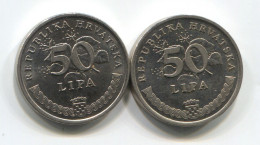 CROATIA - 50 Lipa, 1993 / 94. Lot 2 Pcs - Kroatië