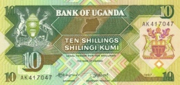 Uganda (BOU) 10 Shillings 1987 UNC Cat No. P-28a / UG132a - Uganda